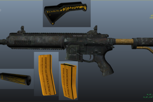 Dirty Money Texture for Carbine Rifle With DLC Attechments